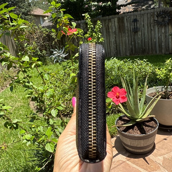 1 day sale. No offers Coach Long Zip Around Wallet Signature Camo Print CY237 - Picture 7 of 13